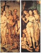 BALDUNG GRIEN, Hans Three Ages of Man and Three Graces oil on canvas